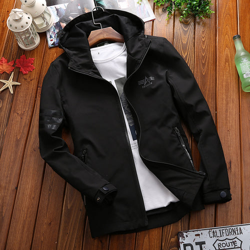 Functional sports jacket for men with adjustable hood and breathable mesh inserts Lune London