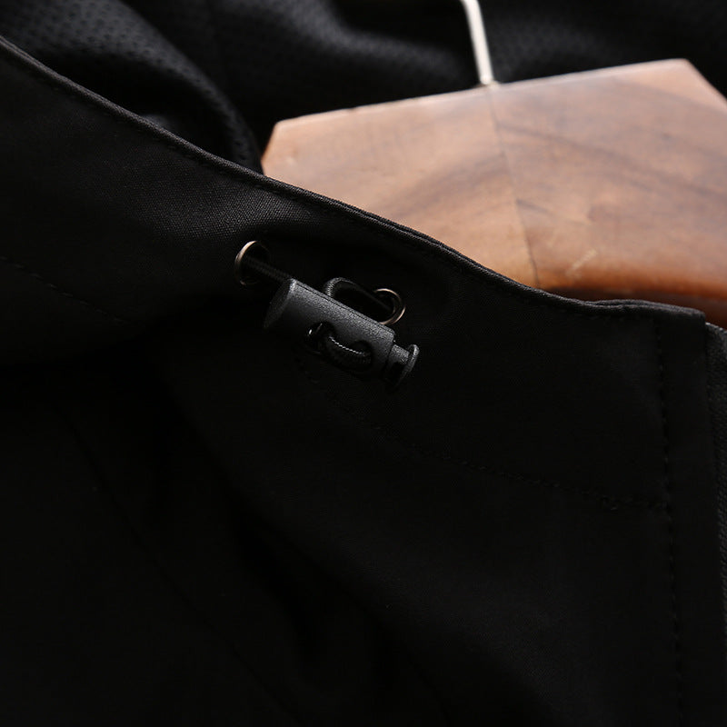 Functional sports jacket for men with adjustable hood and breathable mesh inserts Lune London