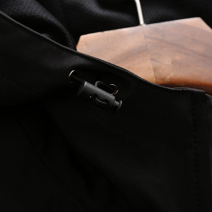 Functional sports jacket for men with adjustable hood and breathable mesh inserts Lune London
