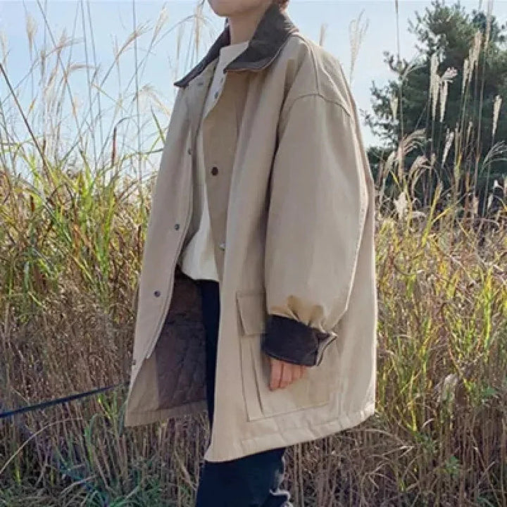 Lune London | Women's vintage-style jacket with a turn-down collar and large pockets