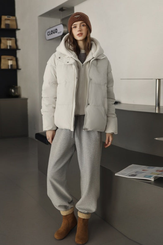 Lune London | Fur panel cropped puffer jacket