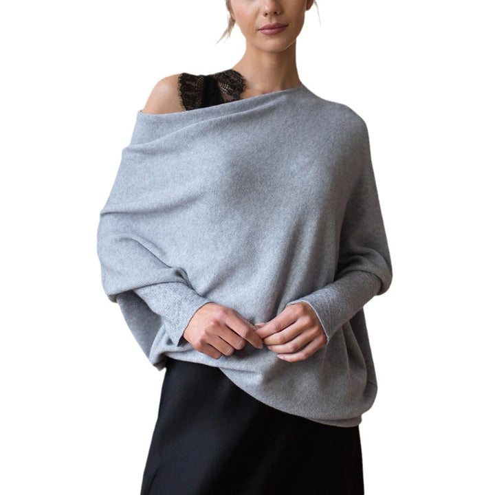 Lune London | Cozy oversized knit sweater with a Carmen neckline