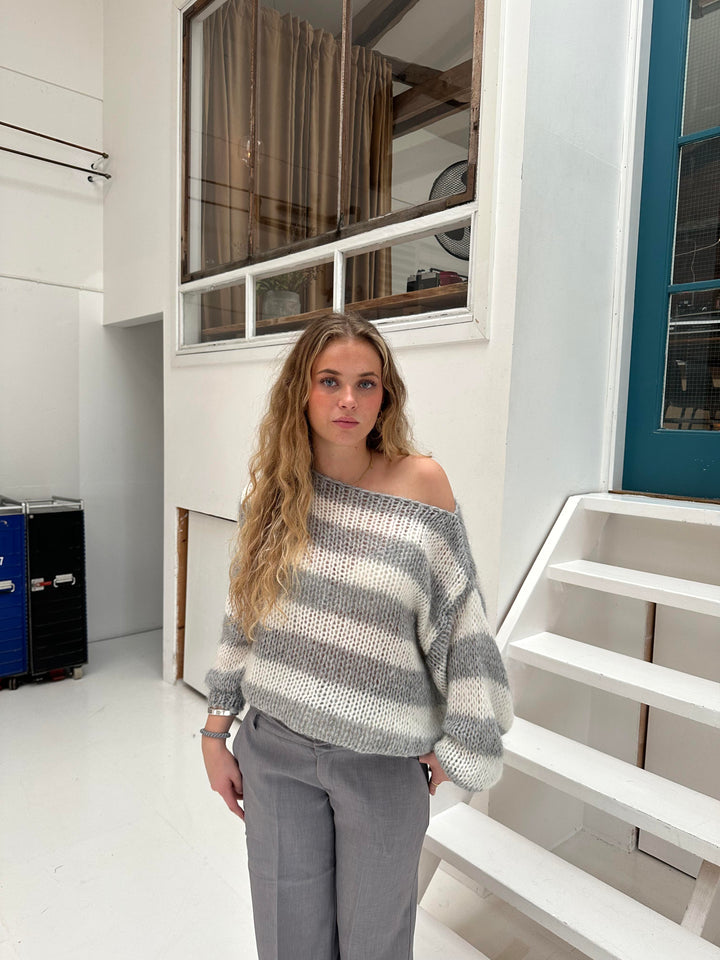 Lune London | Striped Knit Sweater Soft and Comfortable Perfect for Everyday