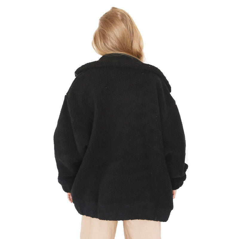 Lune London | Women's Fleece Sweatshirt with Wide Collar