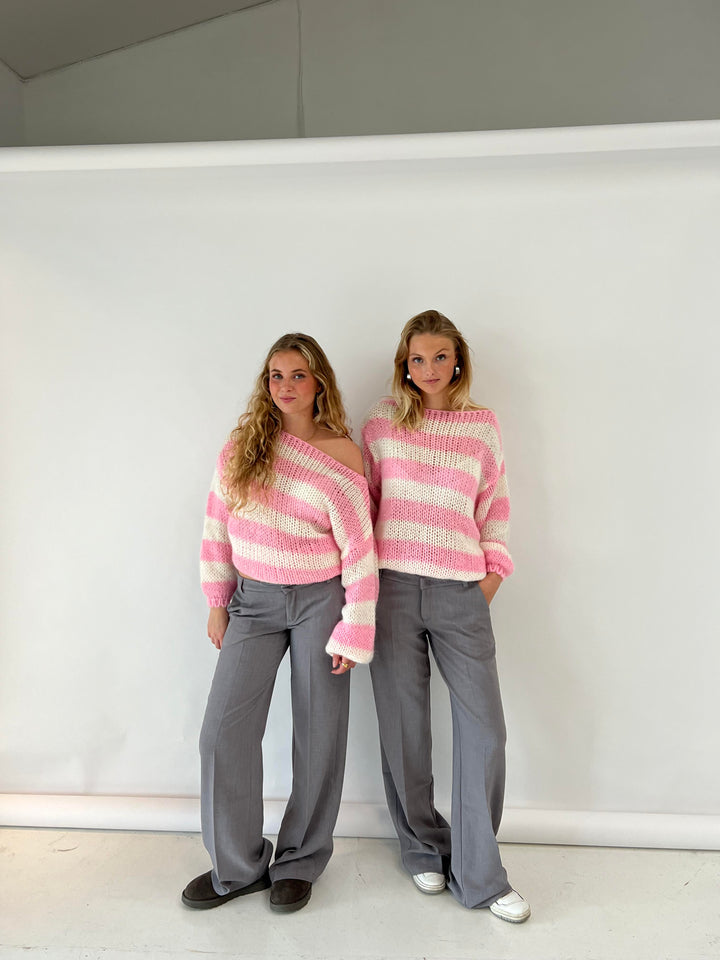 Lune London | Striped Knit Sweater Soft and Comfortable Perfect for Everyday