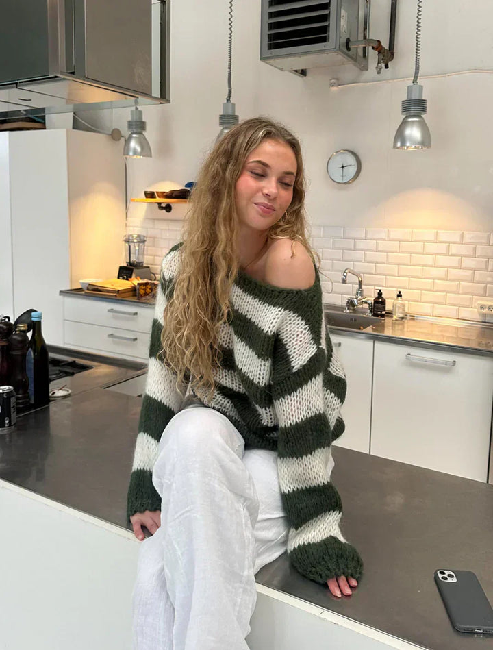 Lune London | Striped Knit Sweater Soft and Comfortable Perfect for Everyday