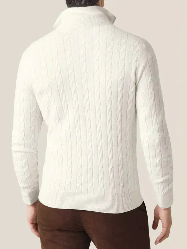 Lune London | Twisted knit sweater with zipper - Elegant sweater for work and leisure
