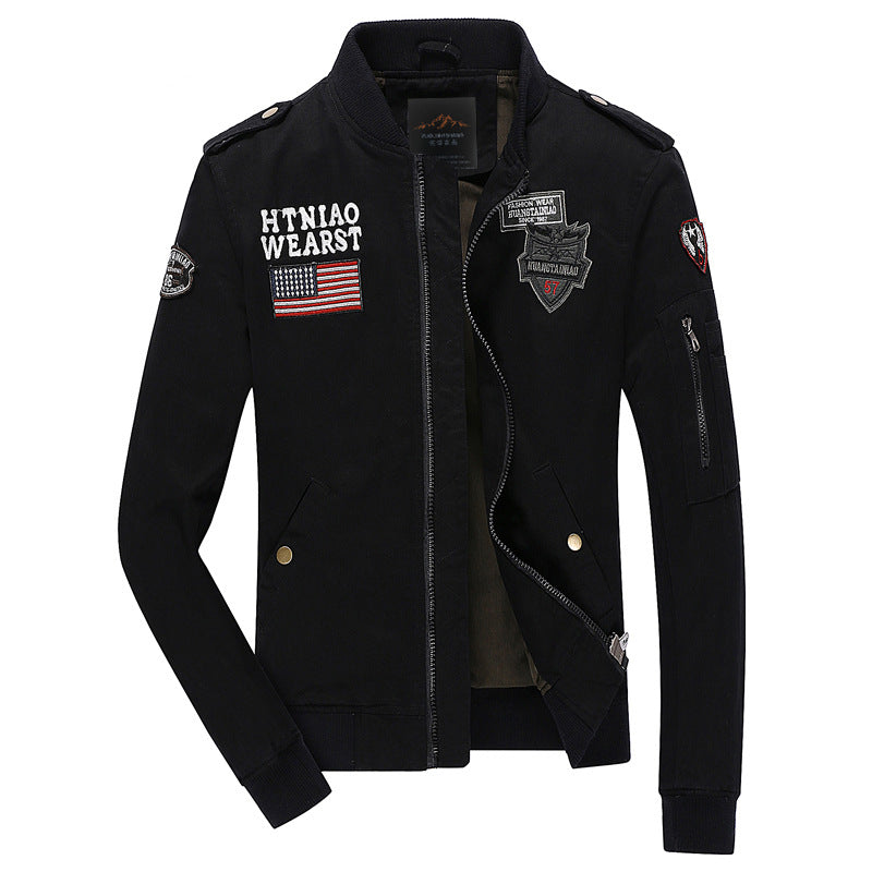 Modern utility jacket for men with elaborate embroidery Lune London