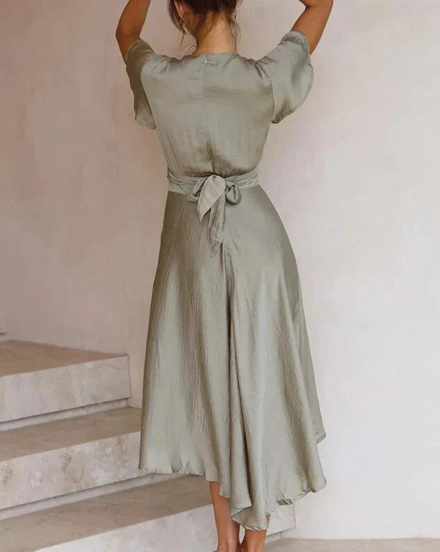 Lune London | Elegant Satin Dress with Tie Band