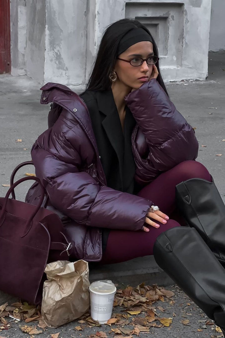 Lune London | Color Padded Hooded Jacket with Zipper