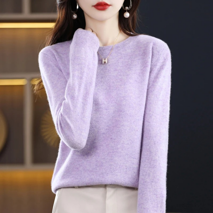 Lune London | Women's Cashmere Sweater Classic Round Neck Soft Stylish