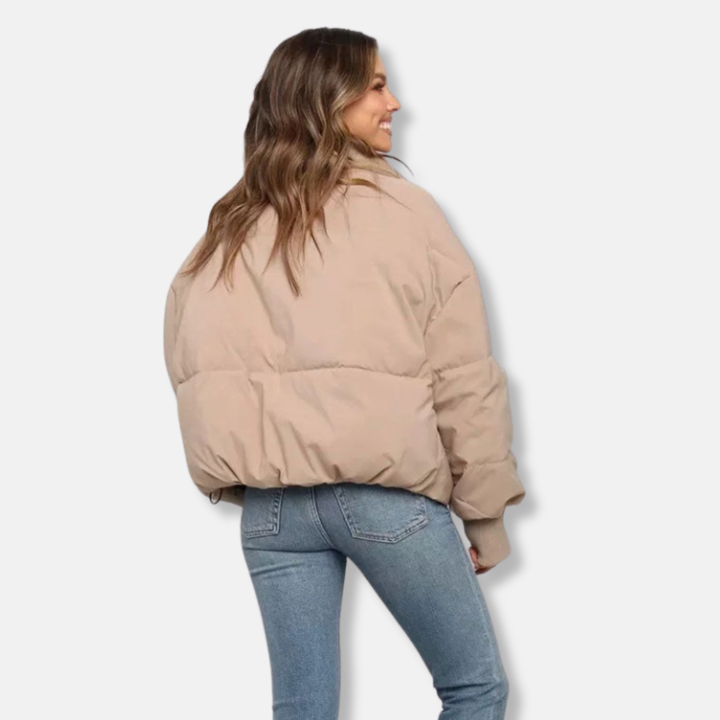 Lune London | Puffer Jacket - Thermal Insulation - Shorter Length - Stand Collar - Ribbed Cuffs