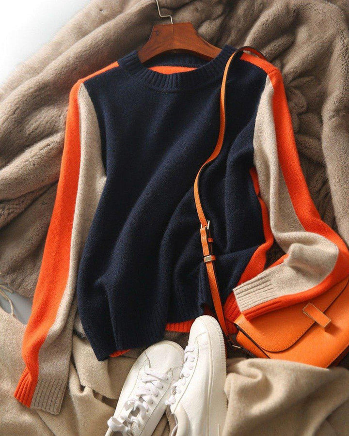 Lune London | Sweater with bicolor design and modern cut - Perfect for the office and leisure