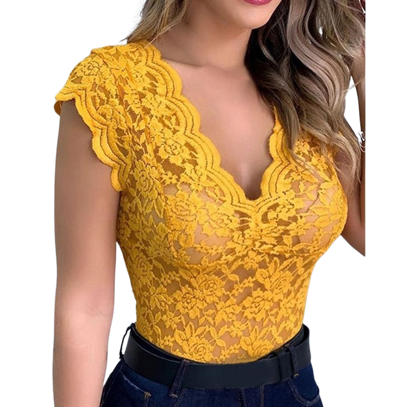 Chic Und Stil | Sexy Women’S Top Elegant Lace Top Refined Details