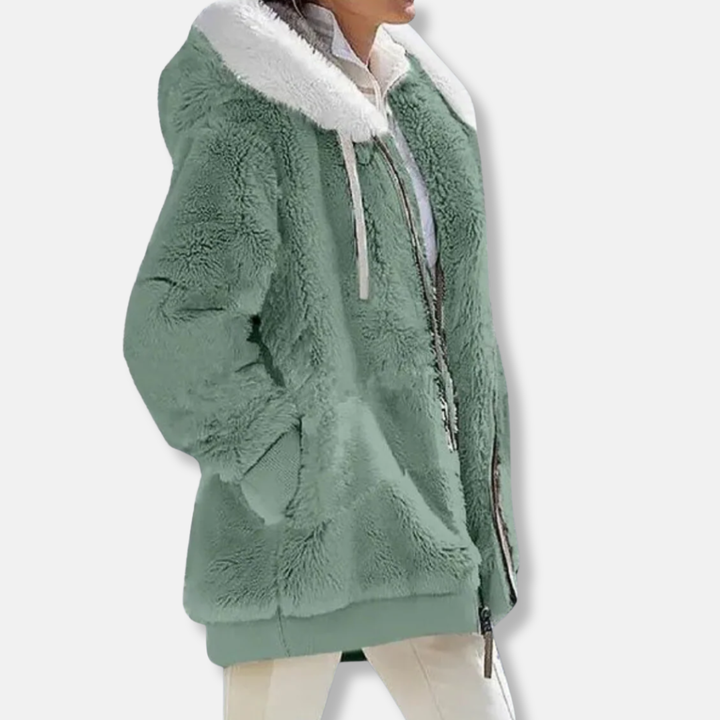 Lune London | Fleece Oversized Fleece Jacket - Hooded Zip Jacket