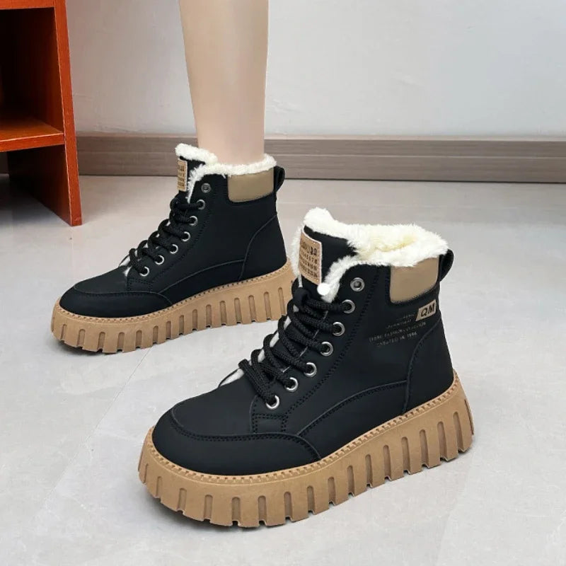 Lune London | Women's High Top Thick Sole Plus Fleece Martin Boots
