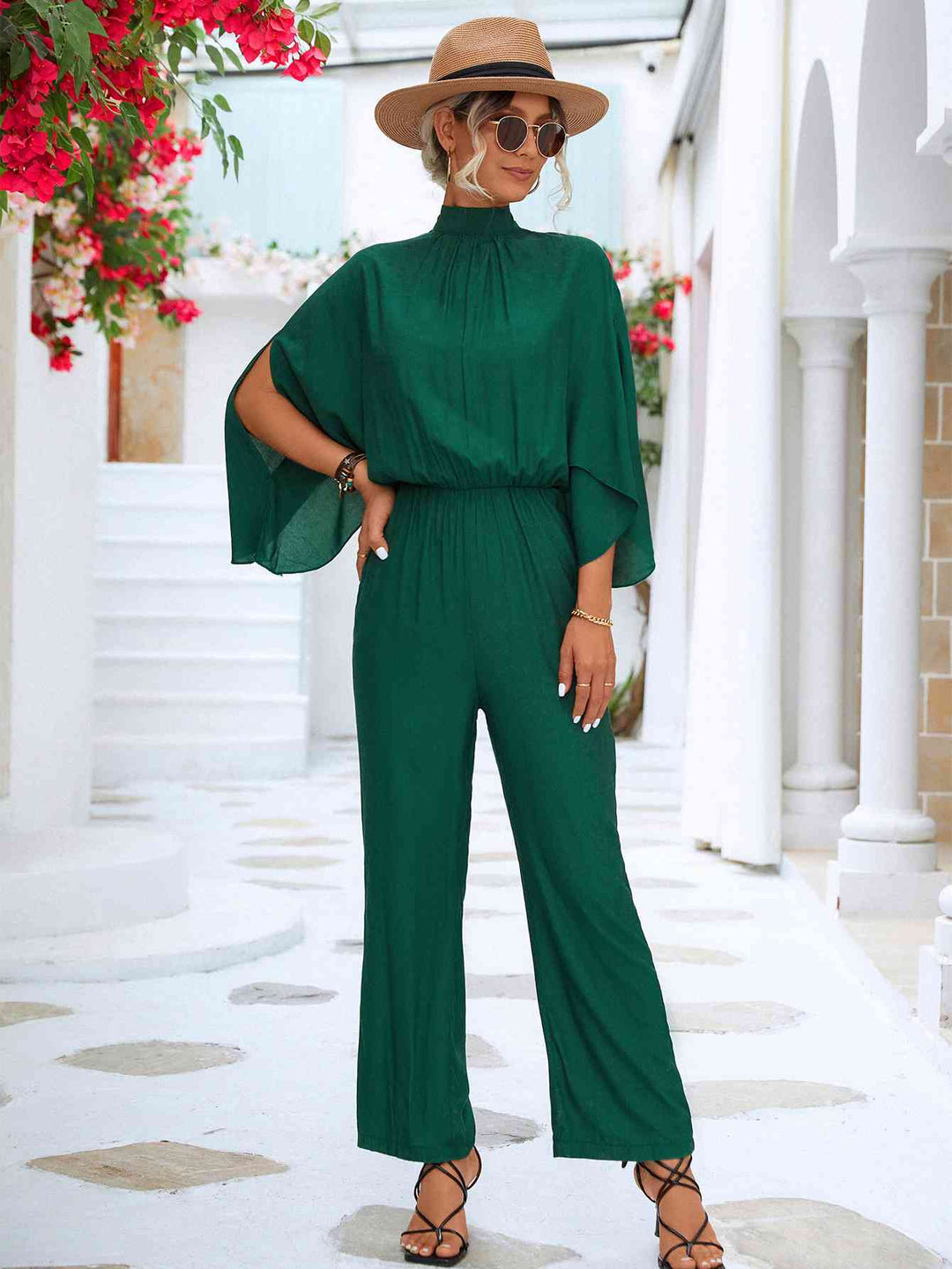 Lune London | Overall with Stand-Up Collar and Slit Sleeves and Tie Back