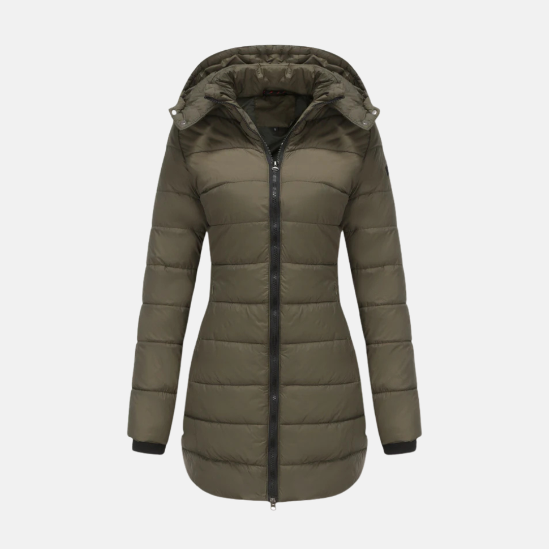 Lune London | Longer padded coat - Insulated quilted design - Two-way zipper - With hood