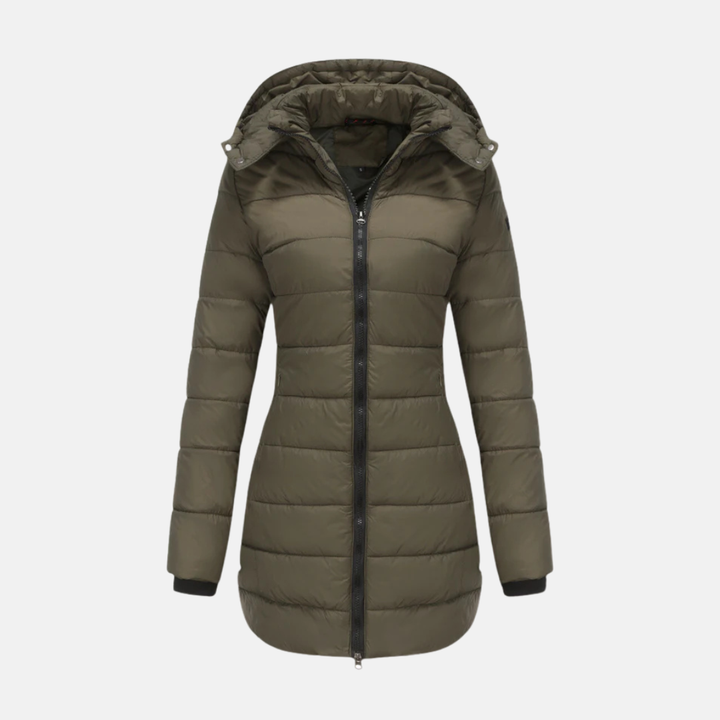 Lune London | Longer padded coat - Insulated quilted design - Two-way zipper - With hood