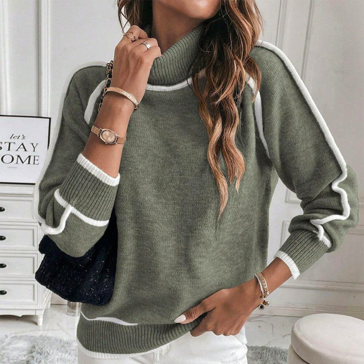 Lune London | Turtleneck pullover - Loose fit - Long sleeves - Contrast details