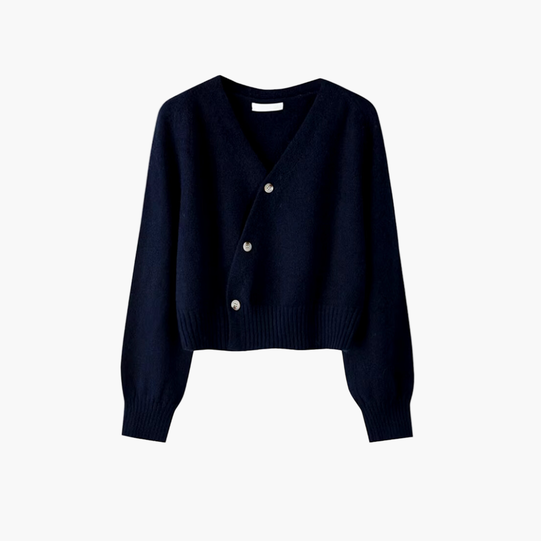 Lune London | V-neck Waistcoat with Diagonal Buttonhole - Modern Cardigan for Everyday and Office