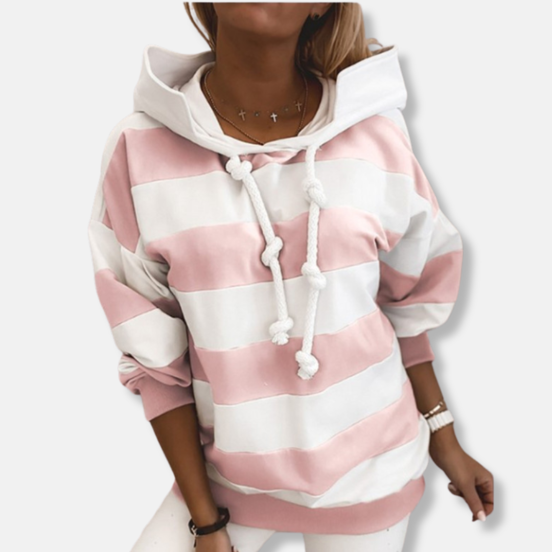 Lune London | Loose Fit Hoodie - Striped Casual Hoodie