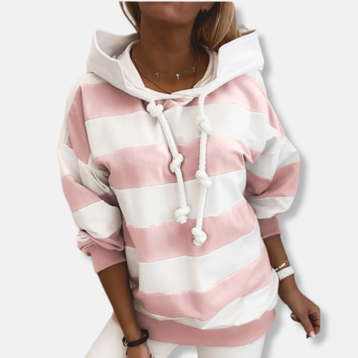 Lune London | Loose Fit Hoodie - Striped Casual Hoodie