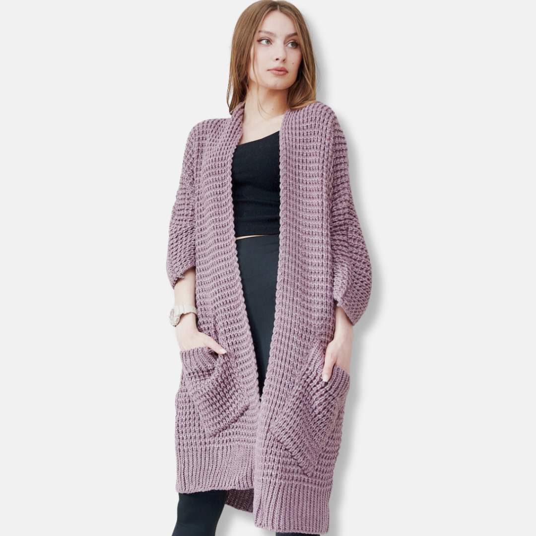 Lune London | Sweater coat - Oversized fit - Open front - Patch pockets - Ribbed edges