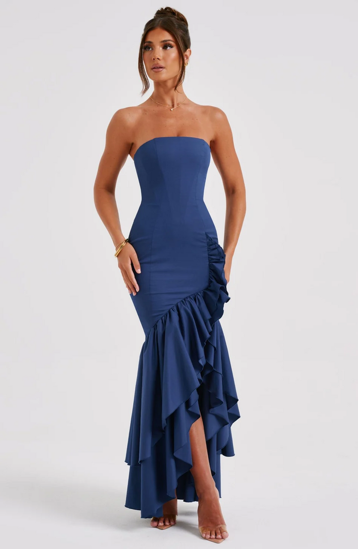Lune London | Ruffles High Slit Dress