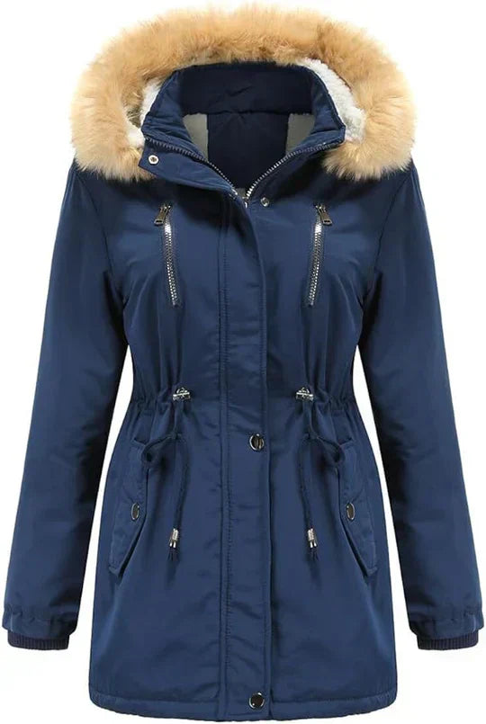 Lune London | Longer Coat with Hood Made Of Faux Fur and Fleece Lining