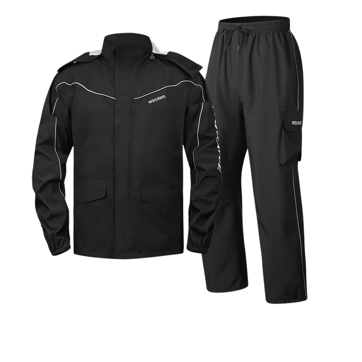 Lune London | Men's Waterproof Motorcycle Rain Jacket - Reflective Black/Green S-2XL