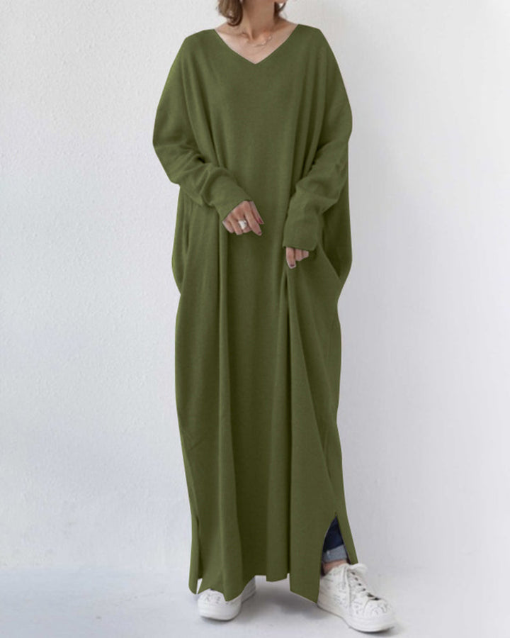 Lune London | Women's dress with V-neck and long sleeves