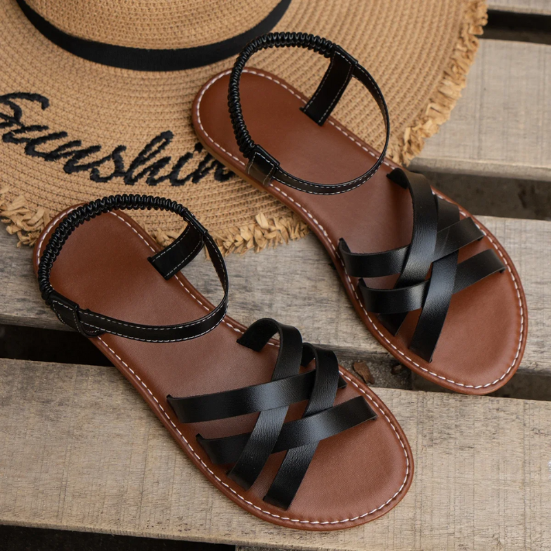 Lune London | Elegant Leather Women's Sandals Flat Shoe