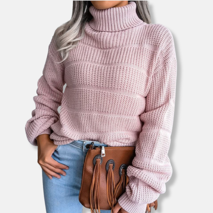 Lune London | Turtleneck sweater - Soft knit material - Ribbed look - Loose fit - Long sleeves