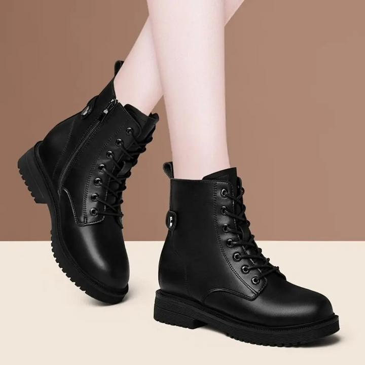Lune London | Women's boots with lacing and side zipper Sustainable and Non-slip