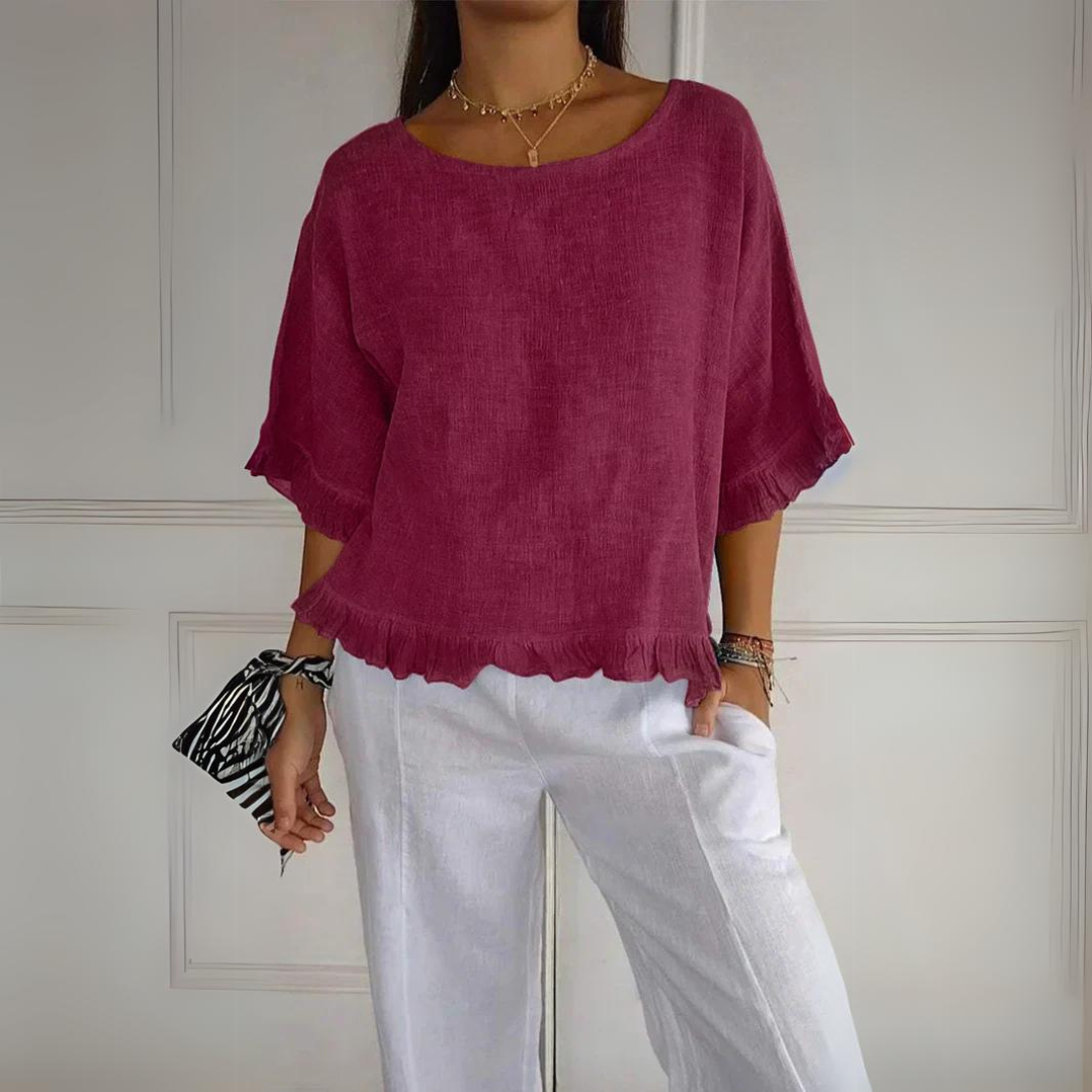 Lune London | Linen shirt with ruffle
