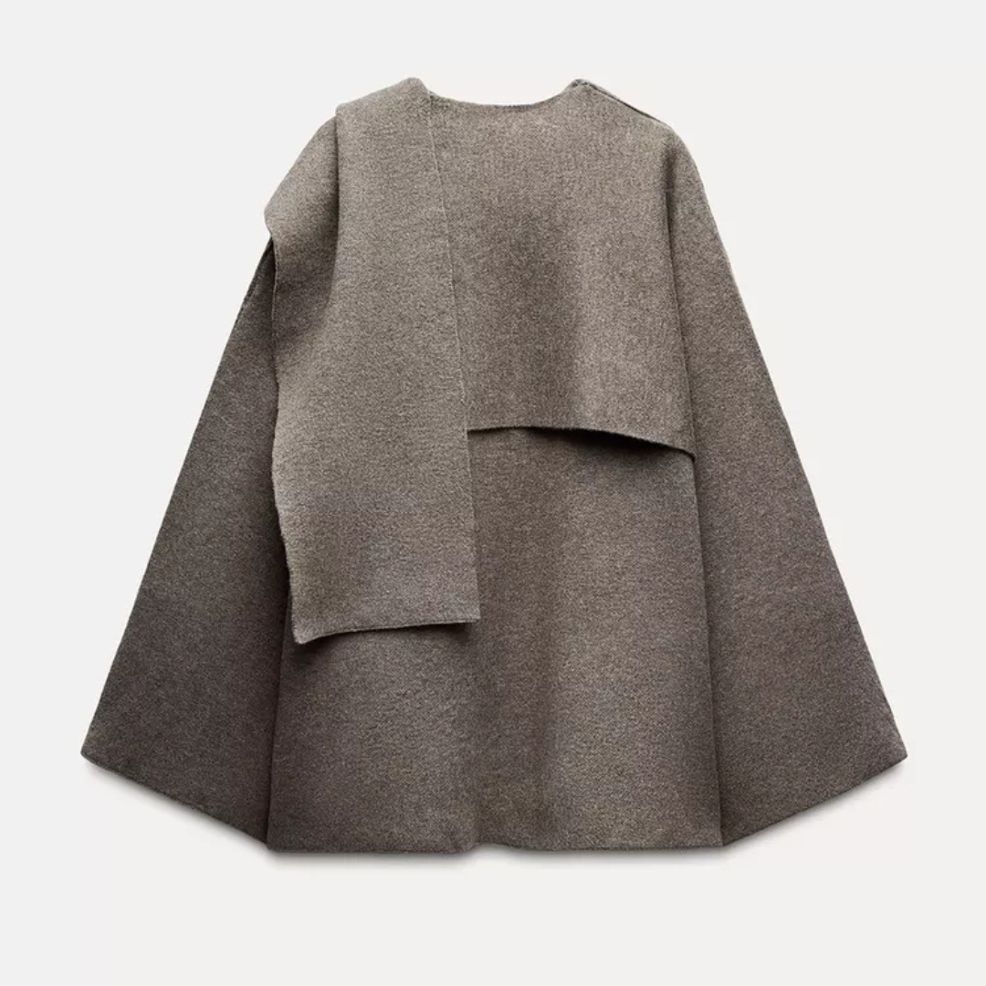 Lune London | Oversized Wrap Coat Wool Blend Elegant Fit Long Wide Sleeves
