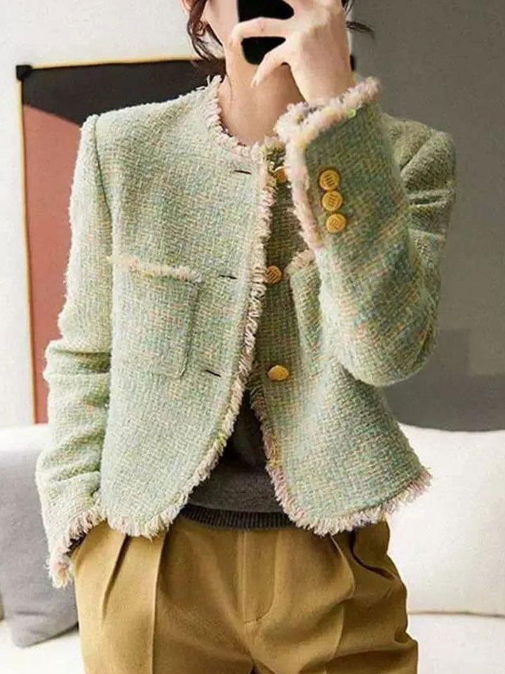 Lune London | Elegant Round Neck Tweed Jacket
