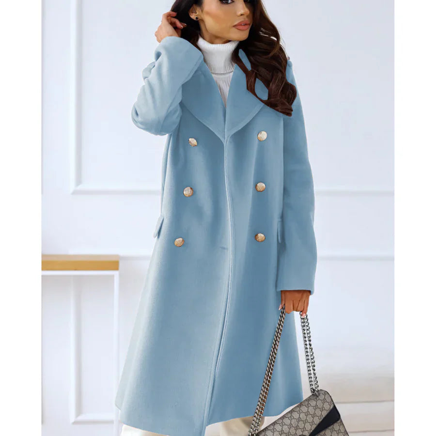 Lune London | Coat Long - Tailored - Double Breast Button Closure - Wide Lapels