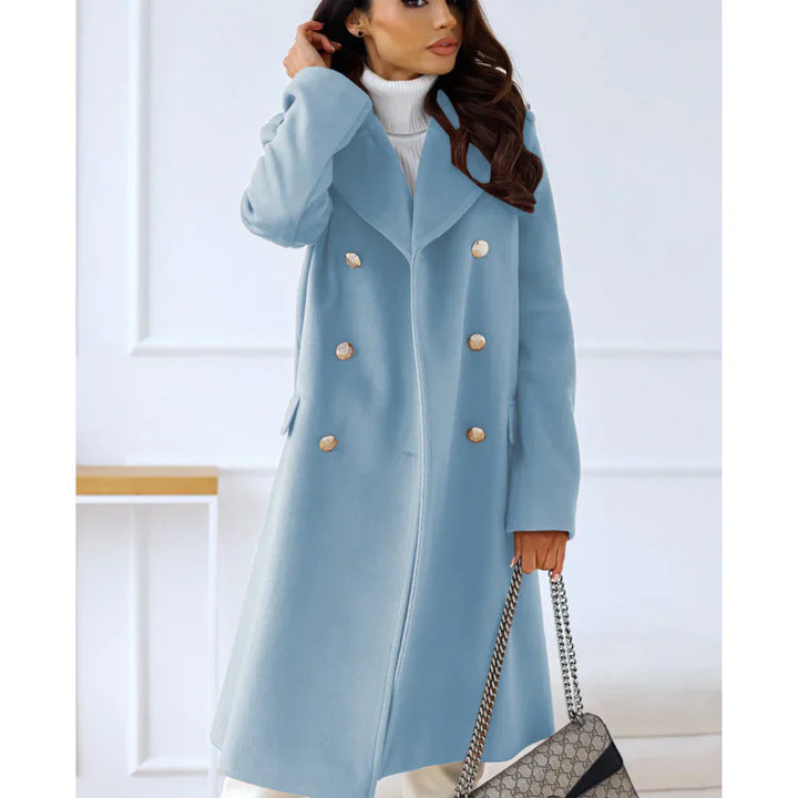 Lune London | Coat Long - Tailored - Double Breast Button Closure - Wide Lapels