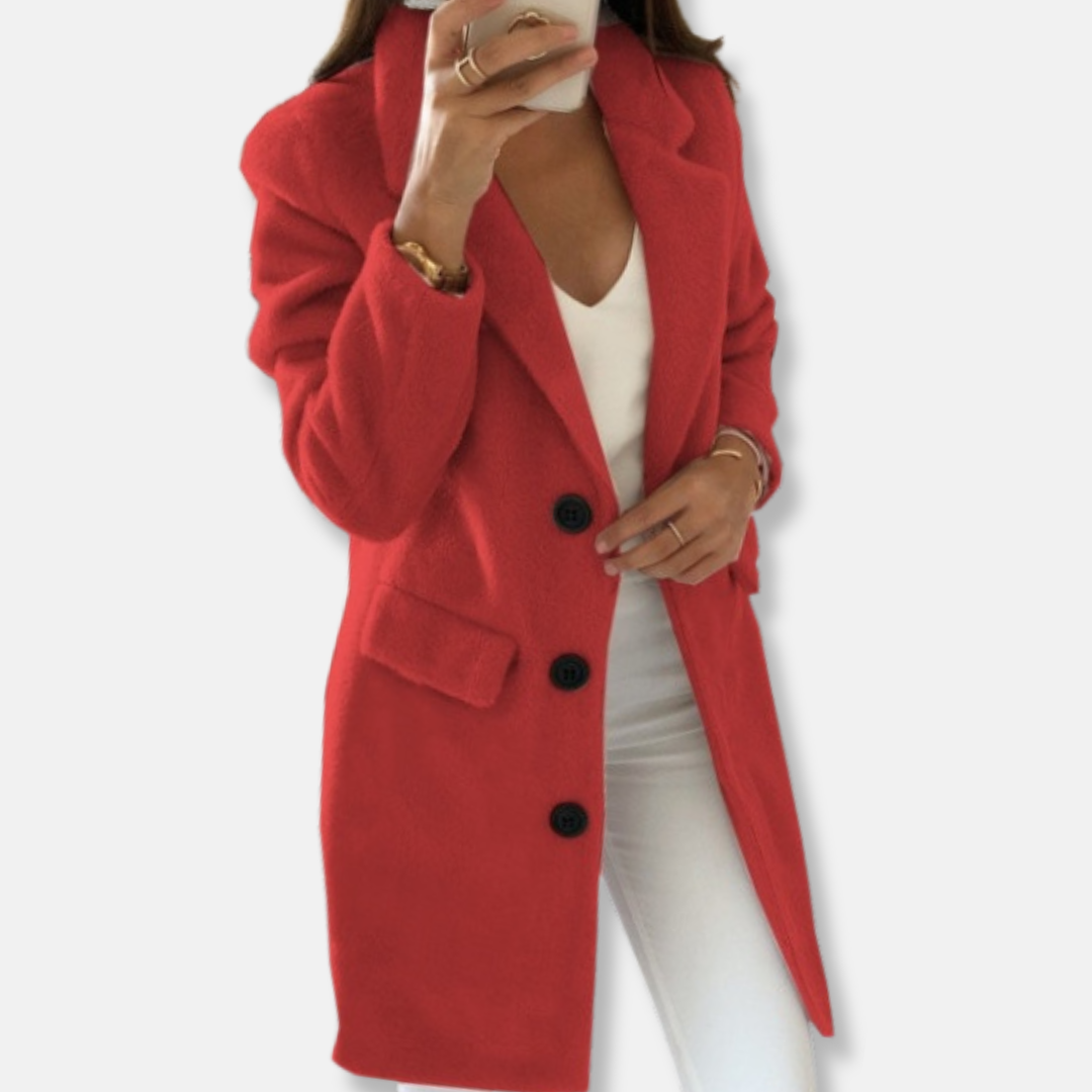 Lune London | Wool coat - Classic design - Knee length - With button closure and lapel