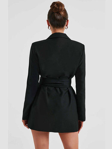 Lune London | Black blazer dress with V neckline
