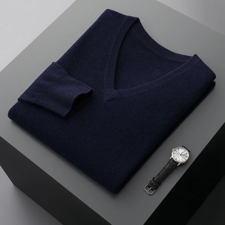 Chic Und Stil | Cashmere Sweater Men V Neck Soft Cashmere Knit Material
