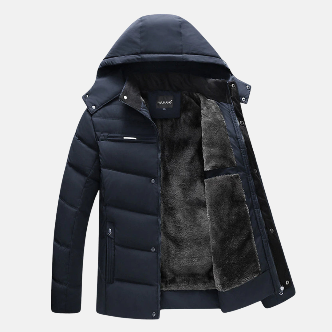Lune London | Fleece Quilted Puffer Coat - Hooded Jacket in Relaxed Fit