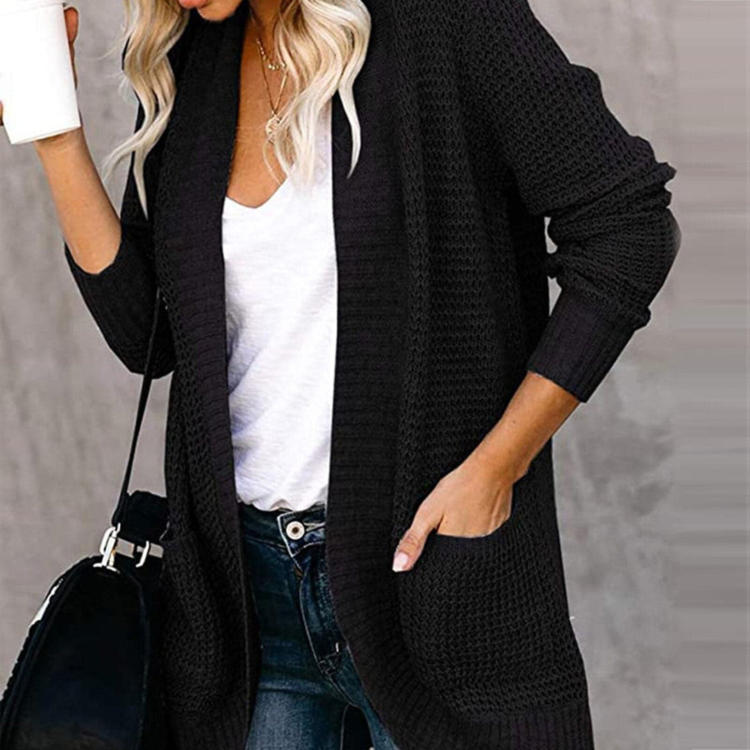 Lune London | Knitted Cardigan - Long Sleeve Loose Fit - Open Front with Large Pockets