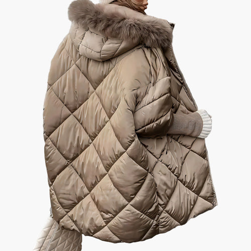 Lune London | Quilted winter jacket with hood and oversized look - Trendy outdoor jacket for cold days