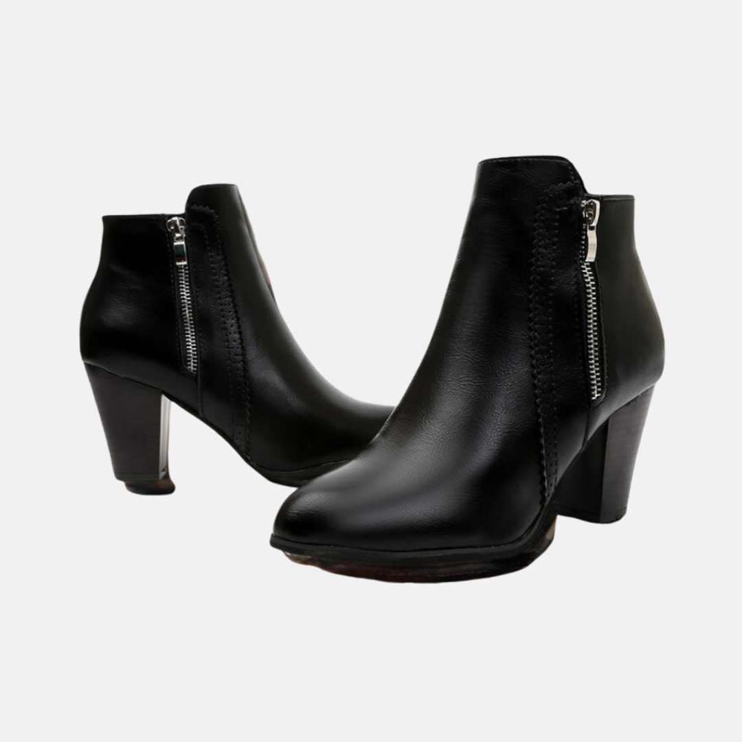 Lune London | Ankle boots - Faux leather - Almond shape - Zipper on the inside
