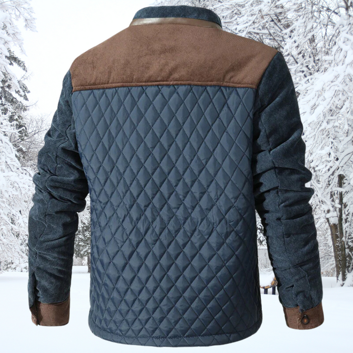 Lune London | Padded Jacket - Classic Collar - Button Closure - Contrasting Sleeves & Shoulders