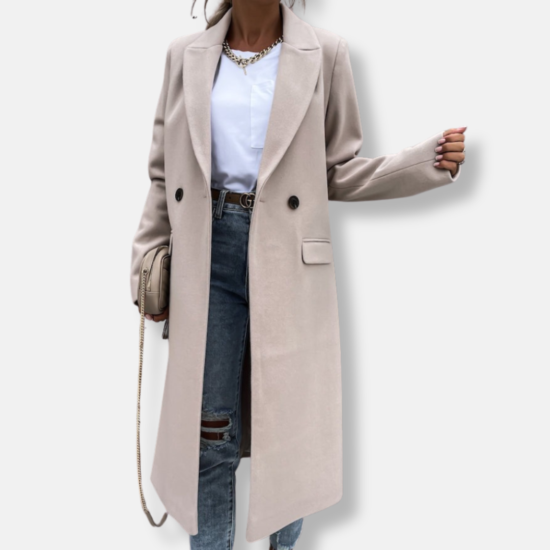 Lune London | Longer Coat - Tailored Fit - Wool - Button Closure - Classic Lapel