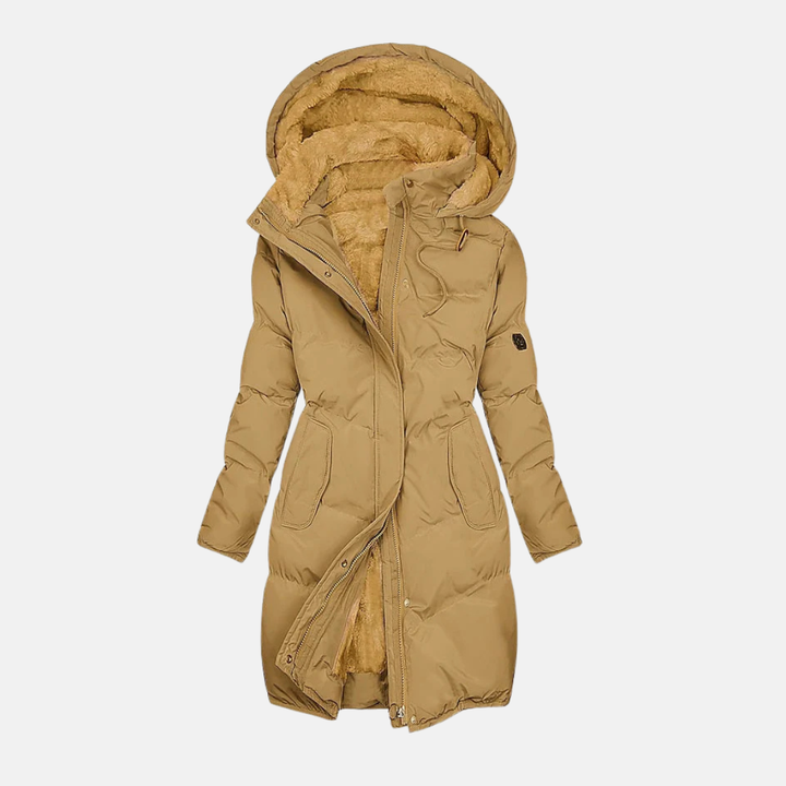 Lune London | Coat - Insulated Padded Filling - Quilted Design - Plush Lined Hood - Adjustable Waist